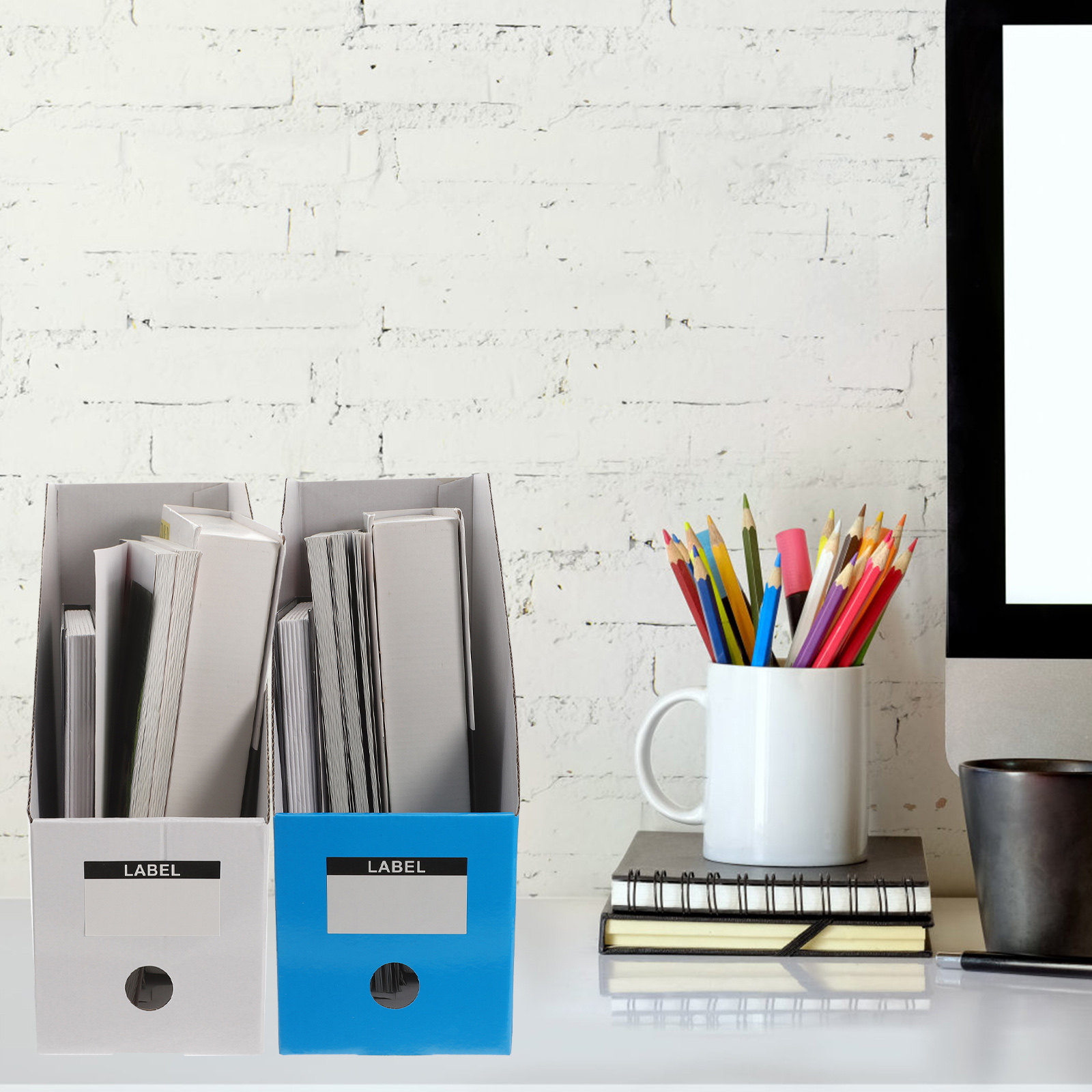 Magazine Holder Rack - 3Pcs Rak Penyimpanan Dokumen Desktop, Kotak