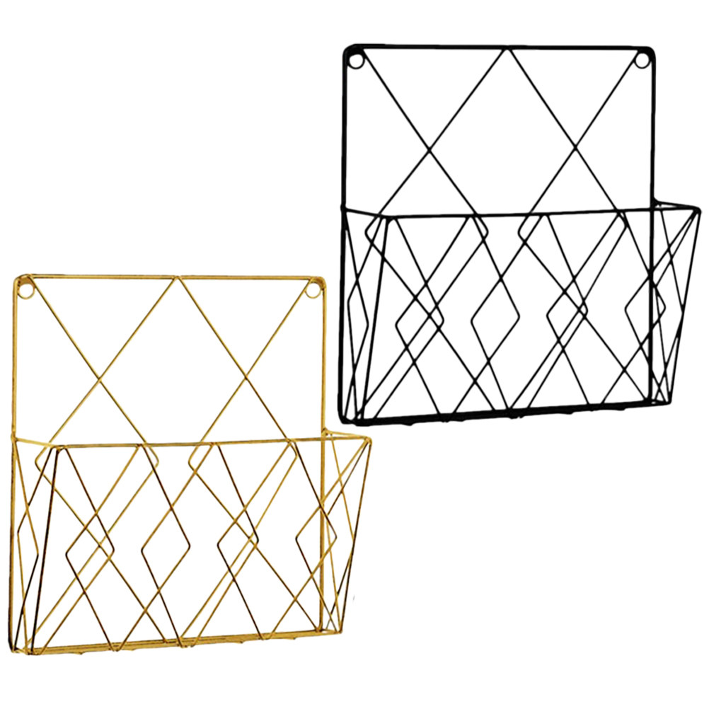 Magazine Holder Rack - 2Pcs Rak File Gantung Dinding Logam