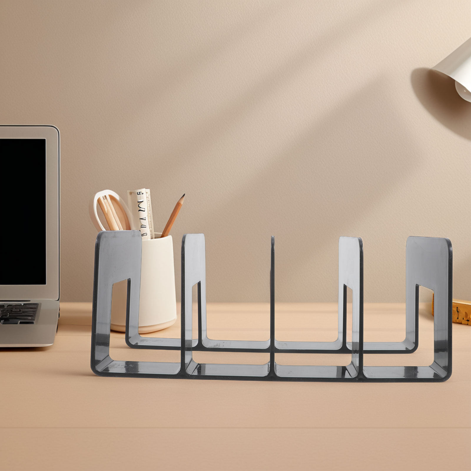 Magazine Holder Rack - Organizer Buku Meja Multikompartemen untuk Kantor,